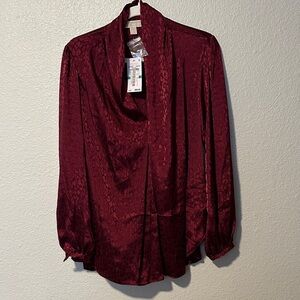 NWT Michael KORS Elegant Burgundy Women's Top
